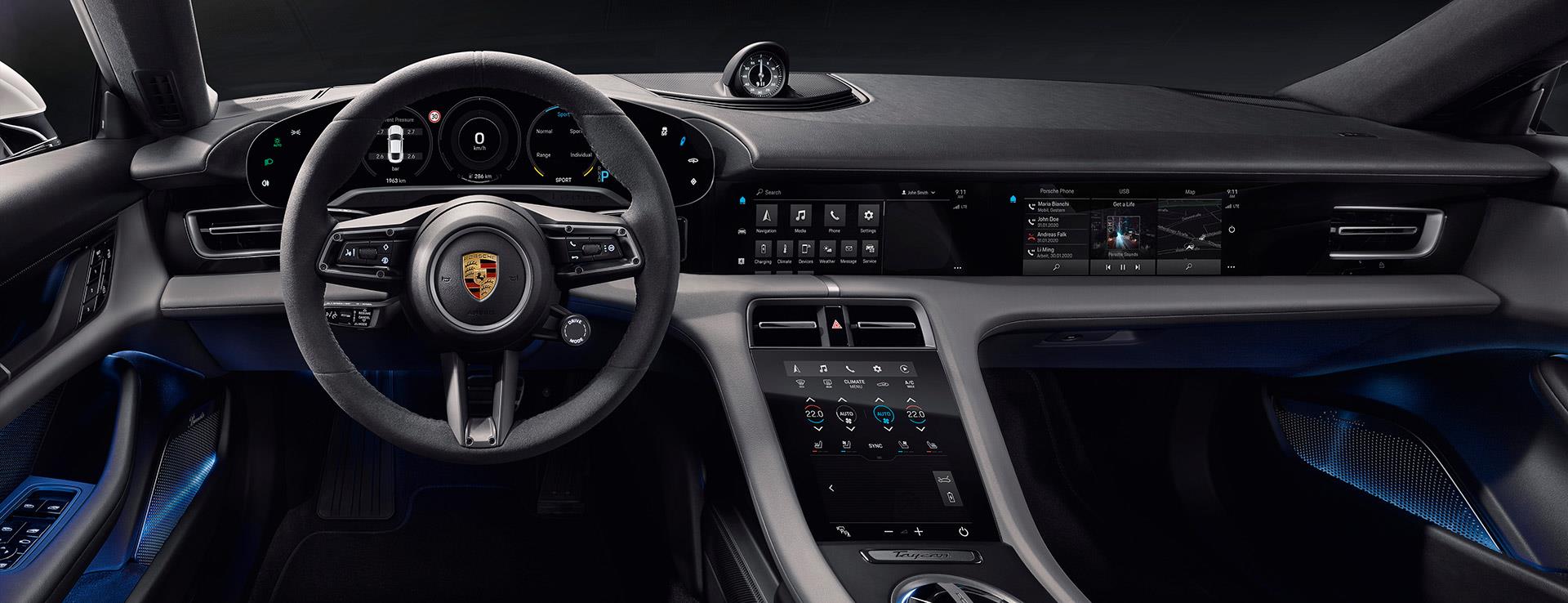 Yeni Porsche Taycan'ın iç tasarımı:  Dijital, sade, sürdürülebilir.